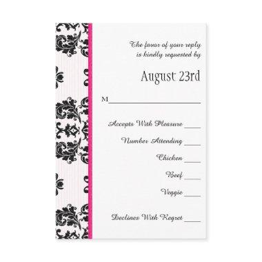 Hot Pink Parisian Eiffel Tower RSVP Wedding Invitations