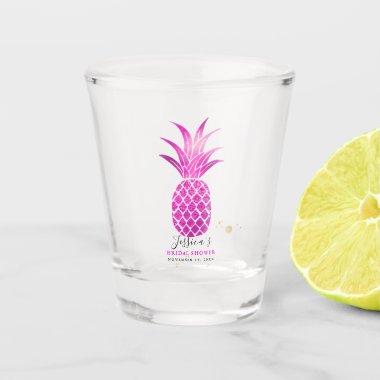 Hot Pink Pineapple Wedding Party Gift Shot Glass