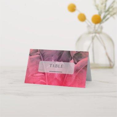 Hot Pink Tropical Summer Luau Wedding Table Place Invitations