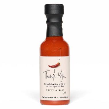 Hot Sauce Wedding Favor Simple Personalized