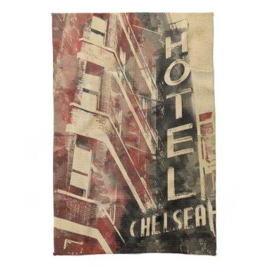 Hotel Chelsea Watercolor Art Kitchen Towel