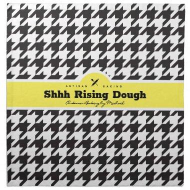 HOUNDSTOOTH Black & White Challah Dough Cover + Cloth Napkin