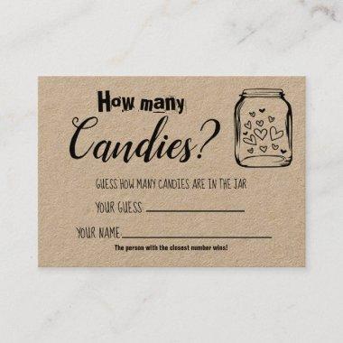How Many Candies? Bridal Shower Game Invitations