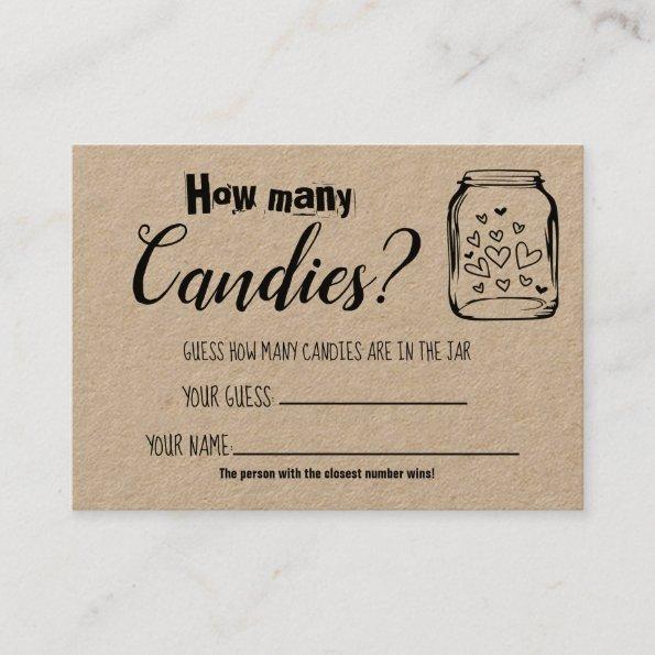 How Many Candies? Bridal Shower Game Invitations