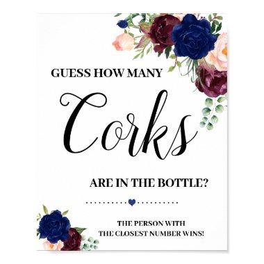 How many corks  game navy floral sign