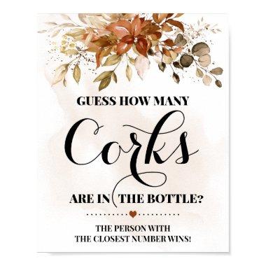 How Many Corks Fall Bridal Couples Shower sign