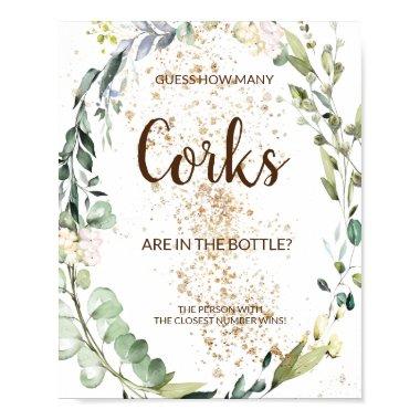 How Many Corks Herbal Bridal Shower Sign