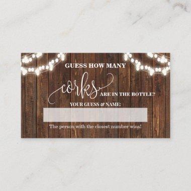 How Many Corks Western Bridal Shower Game Invitations