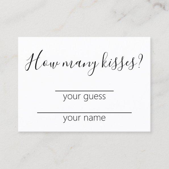 How Many Kisses Bridal Shower Game Guess Invitations