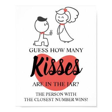 How Many Kisses Bridal Shower Game Sign