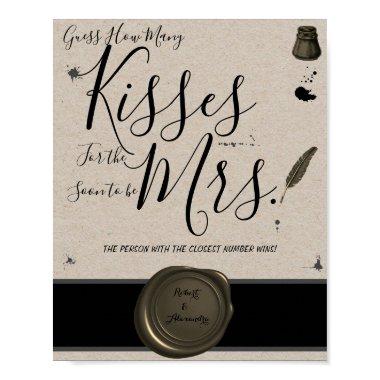 How Many Kisses for Mrs Pen & Inkwell Game Sign