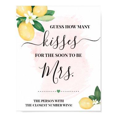 How many Kisses for Soon to be Mrs Pink Shower Poster