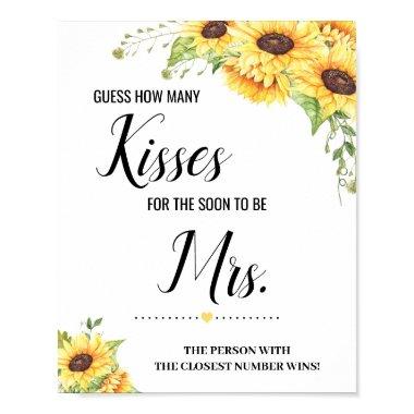 How many kisses for soon to be Mrs shower sign