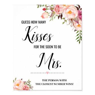 How many kisses for soon to be Mrs shower sign