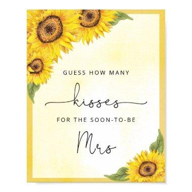 How many kisses for soon to be Mrs shower sign