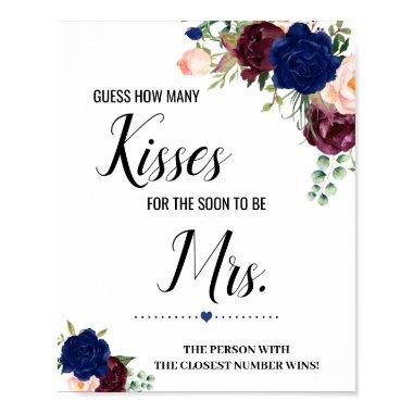 How many kisses for soon to be Mrs shower sign