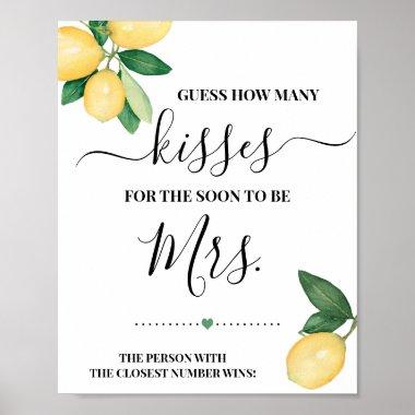 How many kisses for soon to be Mrs Shower Sign