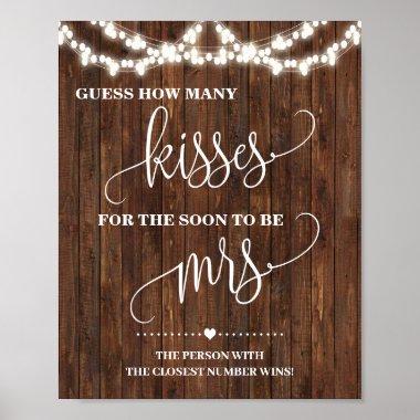 How many Kisses for soon to be Mrs Western Shower Poster