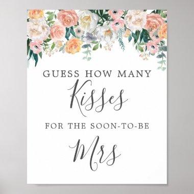 How Many Kisses for the Mrs Sign for Bridal Shower