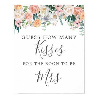 How Many Kisses for the Mrs Sign for Bridal Shower