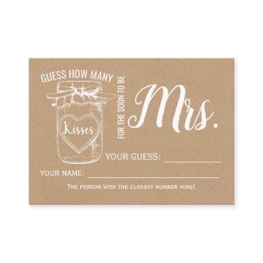 How many kisses for the soon to be Mrs game Invitations