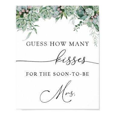 How Many Kisses for the Soon to be Mrs Sign