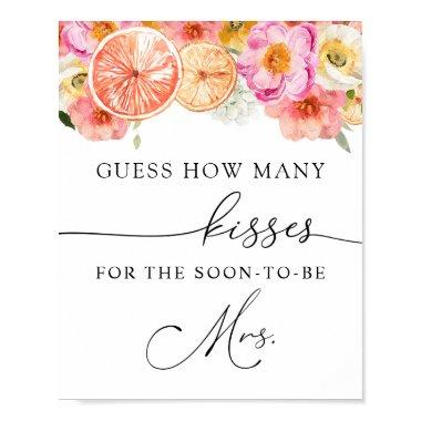 How Many Kisses for the Soon to be Mrs Sign