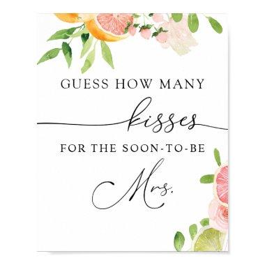 How Many Kisses for the Soon to be Mrs Sign