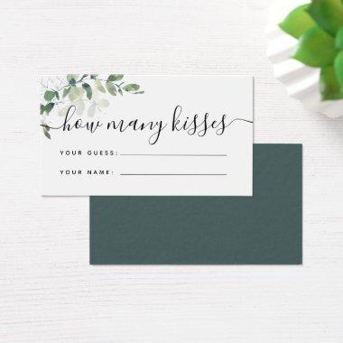 How Many Kisses Game Invitations Eucalyptus Bridal Shower