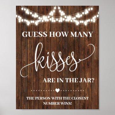 How many Kisses Game Sign Country Bridal Shower