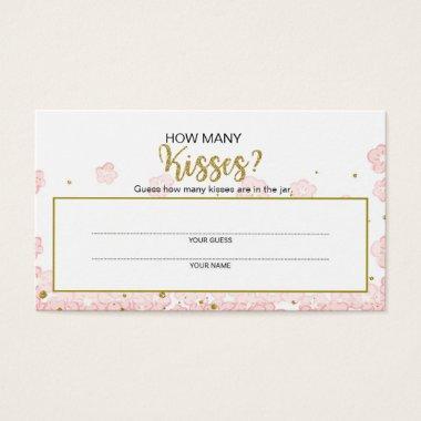 How Many Kisses Pink Gold Glitter Floral