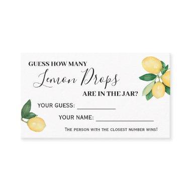 How Many Lemon Drops Bridal Shower Game Invitations