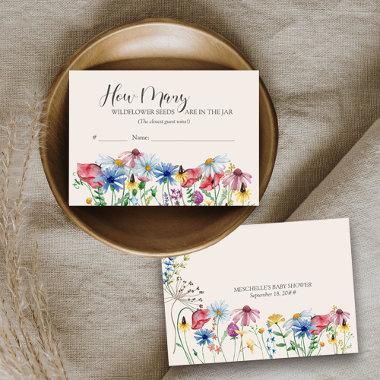 How Many Wildflower Seeds Baby Shower Game Invitations
