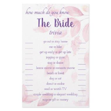 how much do you know The Bride Trivia  Flyer