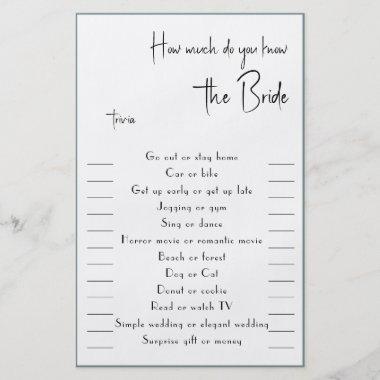 How much do you know The Bride Trivia Flyer
