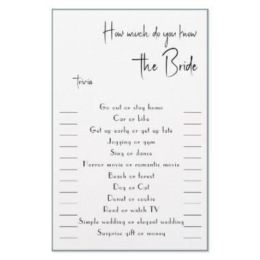 How much do you know The Bride Trivia Flyer