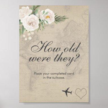 How Old Bridal Shower Travel Theme Party Poster