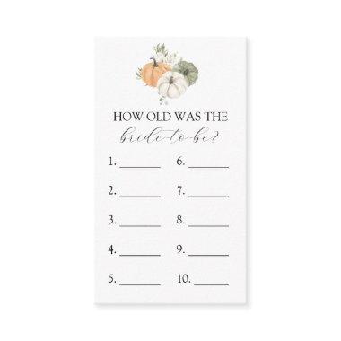 How Old is the Bride to Be Bridal Shower game Invitations