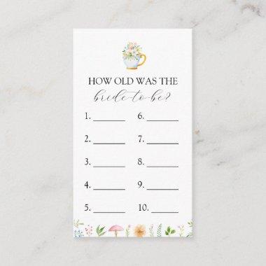 How Old is the Bride to Be Bridal Tea game Invitations