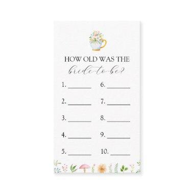 How Old is the Bride to Be Bridal Tea game