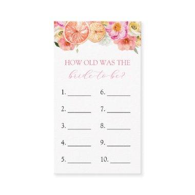 How Old is the Bride to Be game Invitations