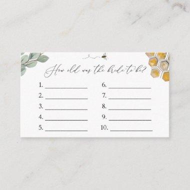 How Old is the Bride to Bee game Invitations