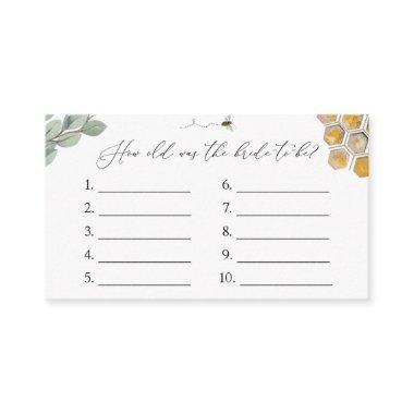 How Old is the Bride to Bee game Invitations