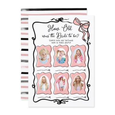 How Old was Bride Hand Drawn Bow Bridal game