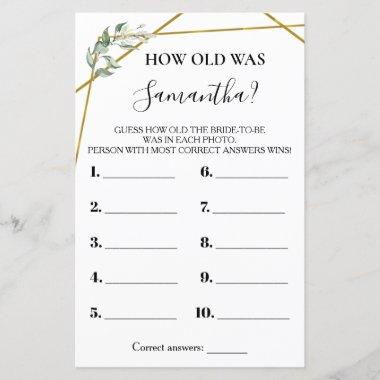How old was She bridal shower bilingual game