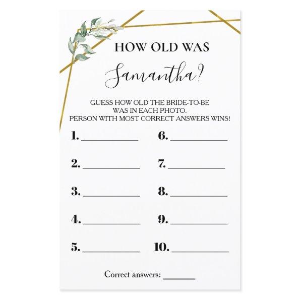 How old was She bridal shower bilingual game