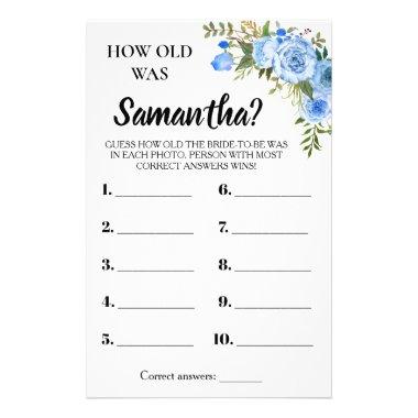 How old was She Bridal Shower bilingual game Invitations Flyer