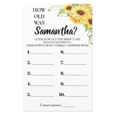 How old was She bridal shower english spanish game