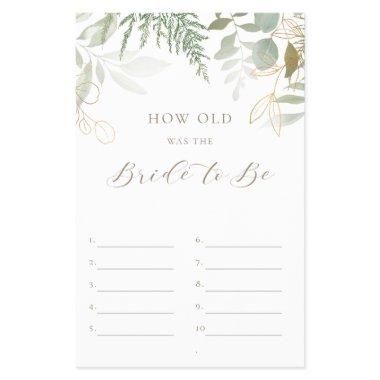 How Old Was She Greenery  Game Flyer