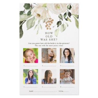 How Old Was She Photo Floral Bridal Shower Game